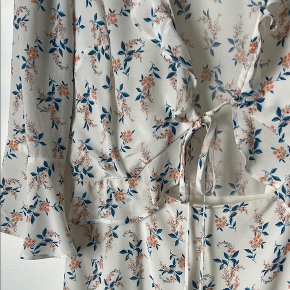 For Love And Lemons 🍋 🍑 Blue and Peach Floral Dress Sz M - Picture 6 of 9